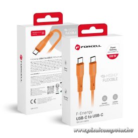   Cable USB C to USB C Forcell F-Energy QC4.0 PD 5A 100W Silicone 1 m C347 navy orange