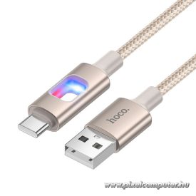  Hoco U144 USB-A – USB-C Kábel 1,2 m – 3A gyorstöltés, LED megvilágítás, erősített kivitel