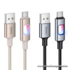 Hoco U144 USB-A – USB-C Kábel 1,2 m – 3A gyorstöltés, LED megvilágítás, erősített kivitel