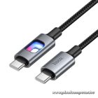 Hoco U144 – 60W USB-C – USB-C gyorstöltő kábel LED világítással, 1,2 méter