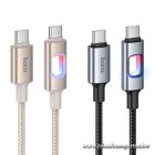 Hoco U144 – 60W USB-C – USB-C gyorstöltő kábel LED világítással, 1,2 méter