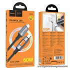 Hoco U144 – 60W USB-C – USB-C gyorstöltő kábel LED világítással, 1,2 méter