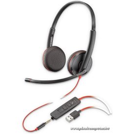   Wire headphones Jack 3,5 mm / USB A Poly Blackwire C3225 black