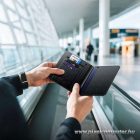 Locator compatible with Apple Find My Hoco passport cover E91G black