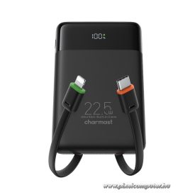   Charmast W1202 10000 mAh Power Bank – 22,5W PD 3.0 gyorstöltés, beépített kábelek, 6 kimenet