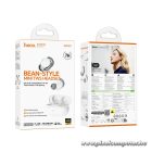 HOCO EW207 Wireless Bluetooth 6.0 fülhallgató – 7 óra használat, Hall switch támogatás, fehér