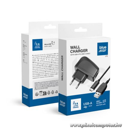 Phone charger Blue Star Lite USB A 2A 10W + cable USB A to USB C TFK-TC-1095B black