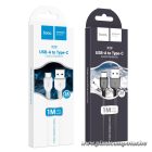 HOCO USB – USB-C kábel 1 m – 2.4A töltés és adatátvitel, alumínium csatlakozóval