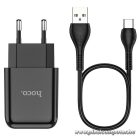 Phone charger Hoco USB A 2A 10W + cable USB A to USB C N2 black