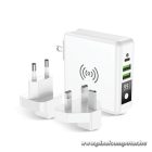Multifunction charger Forcell F-Energy 4in1 2 x USB A + USB C 15W + power bank 8000mAh + wireless charging white