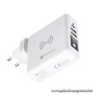 Multifunction charger Forcell F-Energy 4in1 2 x USB A + USB C 15W + power bank 8000mAh + wireless charging white