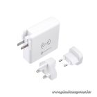 Multifunction charger Forcell F-Energy 4in1 2 x USB A + USB C 15W + power bank 8000mAh + wireless charging white