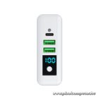 Multifunction charger Forcell F-Energy 4in1 2 x USB A + USB C 15W + power bank 8000mAh + wireless charging white