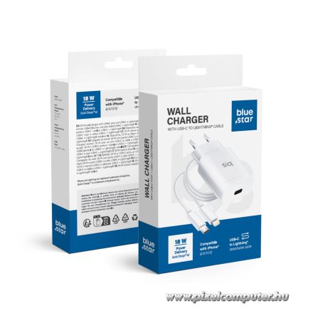 Phone charger Blue Star USB C QC4.0 PD 3A 18W + cable USB C to Lightning TFK-TC-1099C white