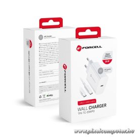   Phone charger Forcell F-Energy USB C QC4.0 PD 3A 25W + cable USB C to USB C TFK-TC-25WPD white