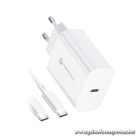 Phone charger Forcell F-Energy USB C QC4.0 PD 3A 25W + cable USB C to USB C TFK-TC-25WPD white