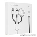 C3168 3-in-1 Apple töltőkábel – Dupla Lightning + iWatch vezeték nélküli töltés, 120 cm