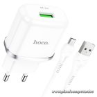 Phone charger Hoco USB A QC3.0 3A 18W + cable USB A to Micro USB N3 white