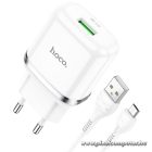 Phone charger Hoco USB A QC3.0 3A 18W + cable USB A to Micro USB N3 white