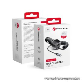   Car charger Forcell F-Energy Carbon USB A QC3.0 PD 3A 38W with cable USB C CC50-1AC black