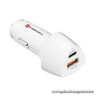 Car charger Forcell F-Energy Carbon USB C + USB A QC3.0 PD 3A 38W CC50-1A1C white