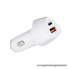 Car charger Forcell F-Energy Carbon USB C + USB A QC3.0 PD 3A 38W CC50-1A1C white