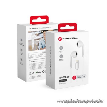 Wire earphones Lightning Forcell F-Audio HR-ME25 white