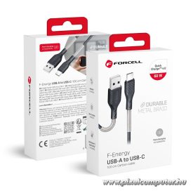   Cable USB A to USB C Forcell F-Energy QC4.0 5A 60W Carbon 1 m CB-02A black