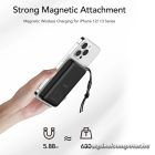 Veger MagOn 10 000 mAh 22.5W Power Bank – MagSafe vezeték nélküli és PD gyorstöltés, fehér