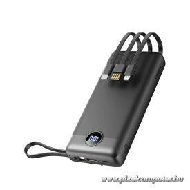   Powerbank Veger C20 (W2047 / W2059) 20000 mAh with built-in Micro-USB cables / Type C / Lightning black