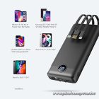 Powerbank Veger C20 (W2047 / W2059) 20000 mAh with built-in Micro-USB cables / Type C / Lightning black
