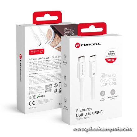 Cable USB C to USB C Forcell F-Energy QC4.0 PD 5A 100W 2 m C339 white
