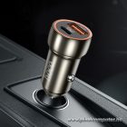 Hoco Autós Gyorstöltő PD 20W + QC 18W – Dupla Kimenet, Alumínium Ház