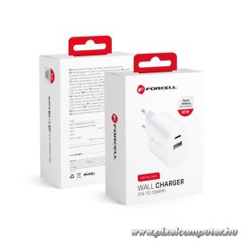   Phone charger Forcell F-Energy USB C + USB A QC4.0 PD 3A 30W TFK-TC-30WPD white