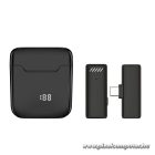 Wireless lavalier microphone Type C with charging case S11 black