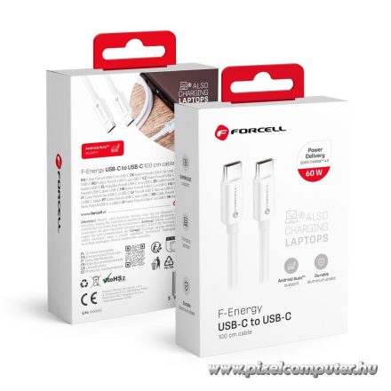 Cable USB C to USB C Forcell F-Energy QC4.0 PD 3A 60W 1 m C338 white