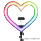 LED Ring Stream RGB lamp 10" with holder for mobile HEART + tripod JM26-10 black