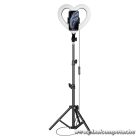 LED Ring Stream RGB lamp 10" with holder for mobile HEART + tripod JM26-10 black