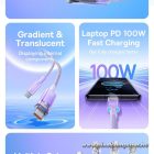 BASEUS cabel Type C to Type C PD 6A 100W Explorer P10319703221-01 / CB000043 1 m purple