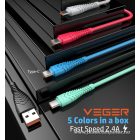 Cable USB A to Typ C VEGER 2,4A V104 1,2 m black