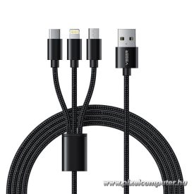   Veger V303 3 az 1-ben USB kábel – USB-C / Lightning / Micro USB, 1,2 m
