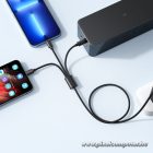 Veger V303 3 az 1-ben USB kábel – USB-C / Lightning / Micro USB, 1,2 m