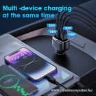 VEGER CC53-2A2C autós töltő – 66W, 2× USB-C + 2× USB-A, PD, QC 3.0