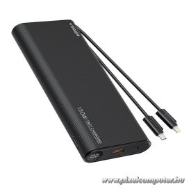   Powerbank Veger TCE130 (W2503) PD 130W 25000 mAh with built-in Type C cables / Lightning black