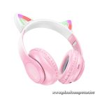 Hoco W42 Cat Ear vezeték nélküli fejhallgató – Cherry Blossom, világító macskafül dizájn