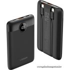 Powerbank Veger C11 (W1170) PD QC3.0 2A 22,5W 10000 mAh with built-in cables USB C / Lightning black