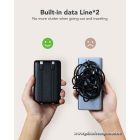 Powerbank Veger C11 (W1170) PD QC3.0 2A 22,5W 10000 mAh with built-in cables USB C / Lightning black