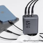 Phone charger Forcell F-Energy GaN 2 x USB C + USB A QC4.0 PD 4A 65W VT-42B gray