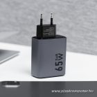 Phone charger Forcell F-Energy GaN 2 x USB C + USB A QC4.0 PD 4A 65W VT-42B gray