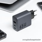 Phone charger Forcell F-Energy GaN 2 x USB C + USB A QC4.0 PD 4A 65W VT-42B gray